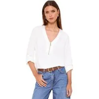 LIPSY Schlupfbluse Lipsy Oberteil mit Front-Reißverschluss, Regular (1-tlg)