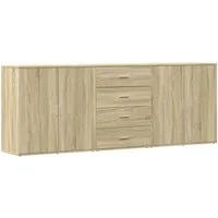 vidaXL Sideboard Sideboards 3 Stk. Sonoma-Eiche Holzwerkstoff (1 St)
