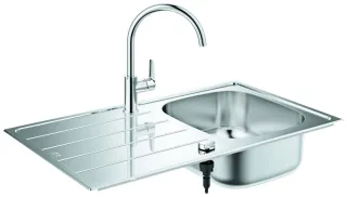 GROHE Spülen-Bundle K200 31562_1 mit Edelstahlspüle/BauEdge SPT-Batt. chrom, 31562SD1 31562SD1