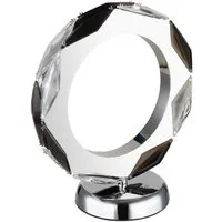 GLOBO LIGHTING LED Tischleuchte KARILION, LED fest integriert, Tageslichtweiß, Tischlampe/Acrylkristalle/rauchfarben/4000K