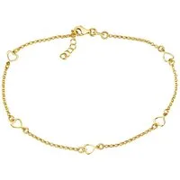 Vivance Fußkette 925/- Sterling Silber vergoldet Herzen
