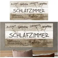 CEPEWA Kunstdruck Plankenschild Schlafzimmerregeln Wandbild, Schlafzimmerregeln II