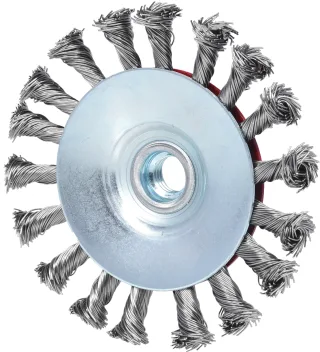 KS Tools Rostfreie Kegelform-Stahldrahtrundbürste, 0,5mm - 340.0051
