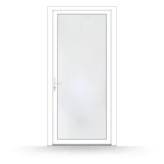 Nebeneingangstür 98x198 cm, Kunststoff, Weiß, 980 x 1980 mm, 2-fach Verglasung, Modell Osnabrück, individuell nach Maß