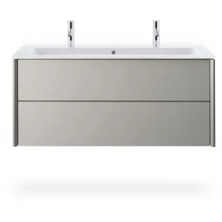 Duravit Me by Starck Möbel-Waschtisch 2361120024 123x49cm, 2 Hahnlöcher, mit Überlauf, Hahnlochbank, weiß
