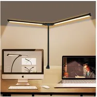 Ophy LED Schreibtischlampe LED Doppelkopf-Schreibtischlampe, dimmbar–Monitorlampe mit Augenschutz, fest integrierte LEDs, 3 Lichtfarben (warmweiß, naturweiß, kaltweiß), für Schlafzimmer, Lesen, Studieren & Arbeiten