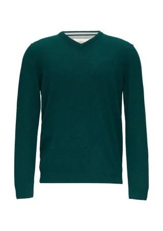 s.Oliver Red Label - Strickpullover mit Logostickerei blau - Gr. - S