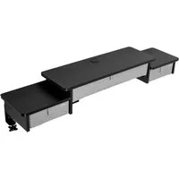 Duronic Schreibtischaufsatz DD4 BK Schreibtischaufsatz, Monitorständer mit Schubladen