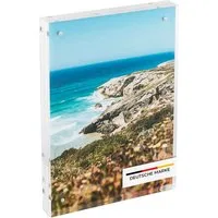 HMF Bilderrahmen Magnetischer Bilderrahmen aus Acrylglas, für 2 Bilder, im Format 13 x 18 cm, 15 x 21 cm und DIN A5, Transparent