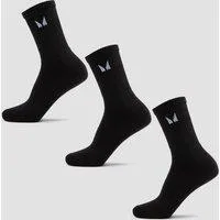 MP Unisex Crew Socks (3 Pack) - Black - UK 2-5