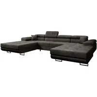 Luxusbetten24 Schlafsofa Designer Sofa Calvera U in Cord, mit Stauraum und Schlaffunktion