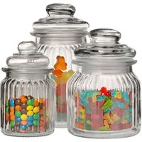 Annastore Vorratsglas Vorratsglas mit Glasdeckel Bonbonglas Bonboniere Vorratsbehälter, Aufbewahrungsgläser, Vorratsglas mit Deckel