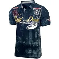 Baxboy T-Shirt Baxboy Herren Poloshirt Verwaschen Kurzarm Polo T-Shirt B-151