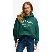 Superdry Kapuzensweatshirt Luxe Casual Emb Relaxed Hood Baumwolle, oversize