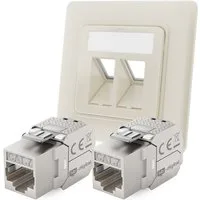 HB-DIGITAL Keystone Dose Netzwerkdose mit Keystone Modul CAT 7 RJ45 Unterputz Netzwerk-Adapter, Voll geschirmtes Zinkdruckgussgehäuse