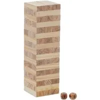 relaxdays Stapelspielzeug Wackelturm Holz mit Zahlen