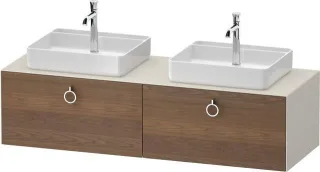 Duravit White Tulip Konsolenwaschtischunterbau wandhängend Amerikanischer Nussbaum & Nordic Weiß Mat WT4891B77390010
