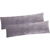 Heubergshop Seitenschläferkissenbezug, (2 Stück), 40x145cm, Fleece Winter flauschig weich warm Set Bezug (2x-Anthrazit)