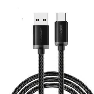 ESSAGER ES-X60 3A USB-A to Type-C Cable QC3.0 AFC FCP Fast Charging Data Transmission Copper Core Line 1M/2M Long for iP