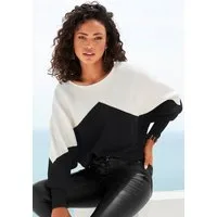 LASCANA Strickpullover mit Colorblock-Optik und leichten Fledermausärmeln