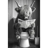 Bönninghoff Leinwandbild, Hochlandrind, Humor, Kuh, Kuhbilder, Kühe, Schwarz-Weiß, Tiere (1 St)