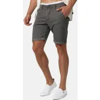 Indicode Chinoshorts Herren Estrada Chino Shorts Herrenshorts mit 4 Taschen und Stoffpatch am Bund