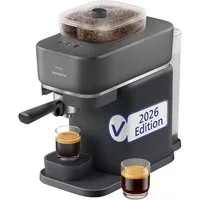 PHILIPS baristina Espressomaschine mit Bean swap BAR320/60 mit Mahlwerk für ganze Bohnen, Doppelter Bohnenbehälter, 16 bar Pumpendruck, Schwarzgrau