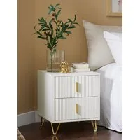 SoBuy Nachttisch FBT115, Sofatisch Couchtisch Wohnzimmertisch, (1-St), Nachtschrank mit 2 Schubladen, Beistelltisch, Nachtkommode
