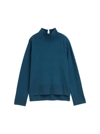 Tom Tailor - Strickpullover mit Kaschmir-Anteil dark petrol melange - Gr. - M