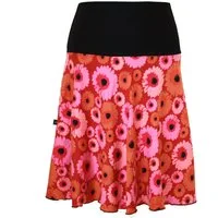 dunkle design A-Linien-Rock Sommer Sweat Schwarz Rot Pink Bunt 57cm elastischer Bund