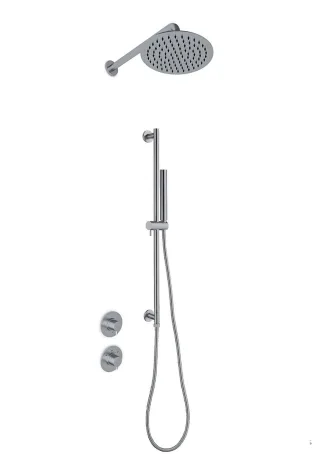 JEE-O slimline 04 Wand-Duschkombination mit Thermostat und Umsteller, edelstahl gebürstet, 800-6450 800-6450