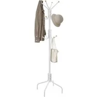 SONGMICS Garderobenständer Kleiderständer, aus Metall, mit 12 Haken, Garderobe, 4 Beine