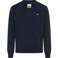 Gant V-Ausschnitt-Pullover COTTON/WOOL normale Passform, Strickpullover