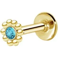 viva-adorno Piercing-Set Labret Lippen Piercing Tragus Helix Ohr Piercing Stecker Gold, gold mit Türkis Onyx Opal (synth)