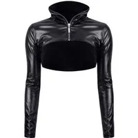 Demoniq Lederimitatjacke Jacke in schwarz - XL
