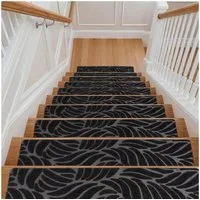 Youyijia Fliesenaufkleber 15pcs Anti-Rutsch Treppenmatten 65x20cm Teppich dunkelgrau