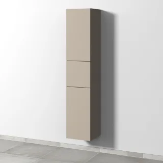 Sanipa 3way Hochschrank mit 2 Türen und 1 Auszug, Sandgrau-Matt SF10267