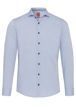 pure - PURE- City Hemd slim fit Langarm blau - Gr. - XXL