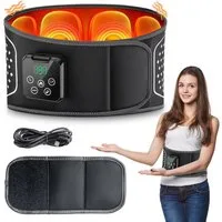 Toomoke Massagegerät Rückenmassagegerät & Wärmegürtel Rückenstützgürtel,5 Temperaturstufen, Kabellose Anwendung,4 Luftkissen, Lendenmassagegerät,LED-Display, 5 Temperaturstufen( 40-60°C) , Ergonomische, 4000mAh, 3 Vibrationsmodi, verstellbar