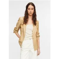 comma Jackenblazer Indoor-Blazer Blazer aus Leinenmix mit gerafftem Ärmel