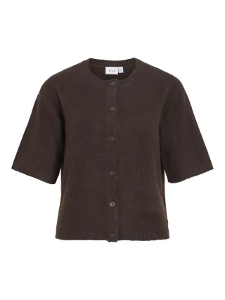 VILA - VILIGA 2/4 O-NECK KNIT CARDIGAN - NOOS Coffee Bean - Gr. - S