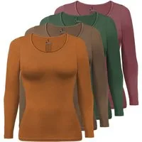ALPIDEX Langarmshirt Damen Langarmshirt 4er Set Basic Oberteil