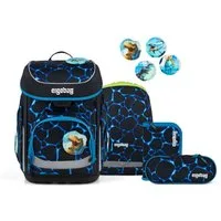 ergobag Schulranzen Schulranzen-Set CUBO Bärassic Garden 5-teilig (5-teilig), ergonomisch, höhenverstellbar, Your-Size-System, ab 1. Klasse