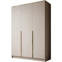 Lookway Kleiderschrank AURORA 3D KASCHMIR Drehtürenschrank mit 3 Türen (Kleiderschrank mit stilvoller Umrandung in Goldoptik) 150x213x55