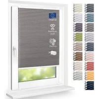 DomDeco Wabenplissee Thermo Plissee ohne Bohren - Hitzeschutz, Verdunkelung, verspannt, abdunkelnd, Klemmfix, stufenlos, kälteschutz, modernes Fensterplissee