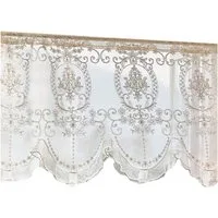 Agger Scheibengardine Vintage-Spitzenvorhänge,Gardine Kurzgardine,Stangendurchzug, transparent, Polyester, geeignet für Küche, Schlafzimmer