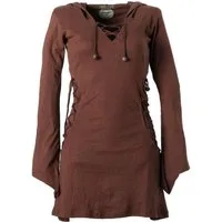 Vishes Zipfelkleid Elfenkleid mit Zipfelkapuze Bändern zum Schnüren Ethno, Hoody, Gothik Style
