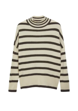 comma - Strickpullover beige/braun - Gr. - S
