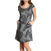 Caspar Sommerkleid SKL027 knielanges elegantes Damen Sommer Leinenkleid Luftig leicht, figurumspielende Form, mit seitlichem Jersey-Einsatz