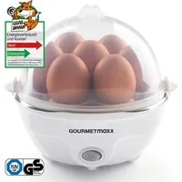 GOURMETmaxx Eierkocher Eierkocher Für 7 Frühstückseier, 350 W, Eierkocher einfach ohne Herd, regulierbarer Härtegrad durch Wasser